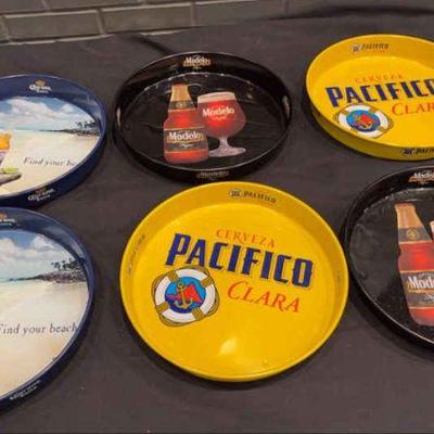 DBB155 Set of 6 Assorted Beer Serving Trays - Pacifico, Corona, Modelo