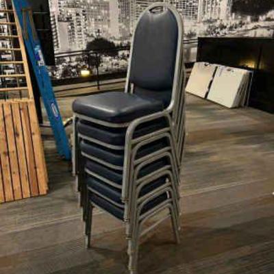 DBB708- (6) Metal Polyurethane Foam Pad Chairs 