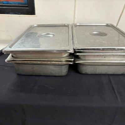 DBB401 Six Stainless Steel Steam Table Pans - 4 Inch Deep, 12 x 21