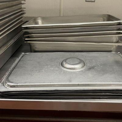 DBB390 - (6) 21” Long Stainless Steel Service Pans With Lids