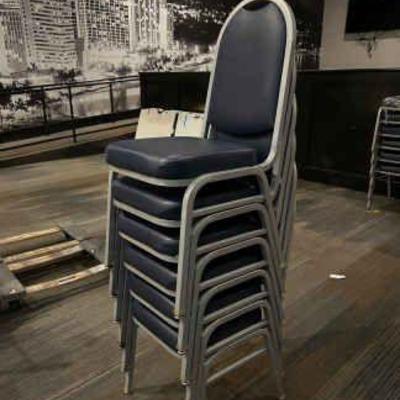 DBB709- (6) Metal Polyurethane Foam Pad Chairs 