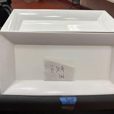 DBB358 White Rectangular Serving Plates - Set of 18