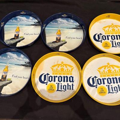 DBB180 Set of 6 Corona Beer Serving Trays - Corona Extra & Corona Light