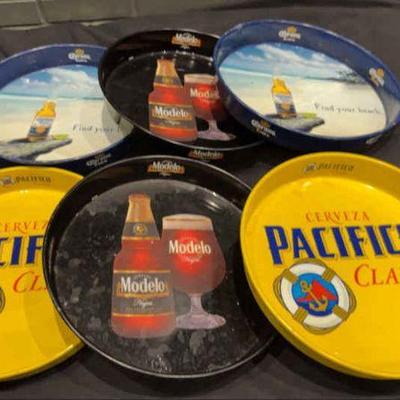 DBB175 Set of 6 Assorted Beer Serving Trays - Pacifico, Corona, Modelo