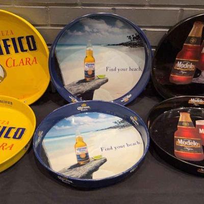 DBB150 Set of 6 Assorted Beer Serving Trays - Pacifico, Corona, Modelo