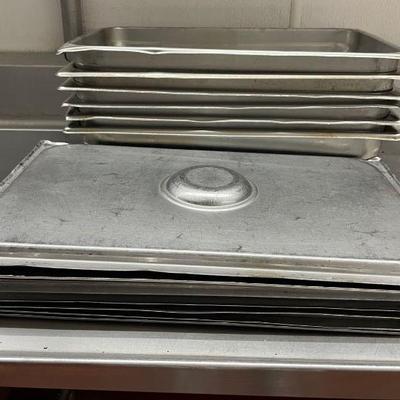 DBB397 - (6) Stainless Steel 21” Long Service Pans With Lids 