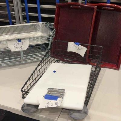DBB251 Lot of Kitchen/Catering Items - Trays, Racks, and More