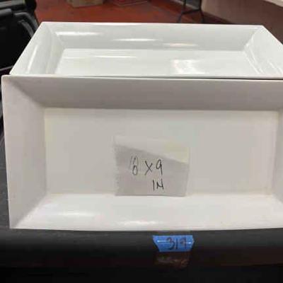 DBB357 White Rectangular Serving Plates - Set of 17