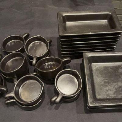 DBB194 Lot of Commercial Grade Black Sauce Dishes