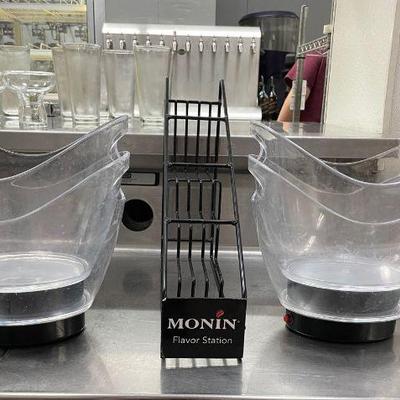 DBB321 - (4) LED Ice Buckets & A Monin Syrup Bottle Rack