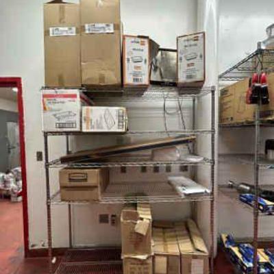 DBB574- Metal Shelving With Bunch Of Goodies