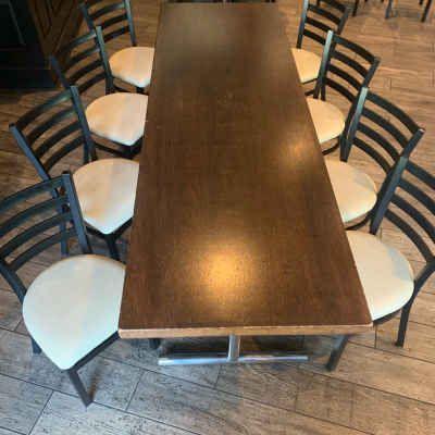 DBB055 Large Wooden Dining Table with 8 Chairs