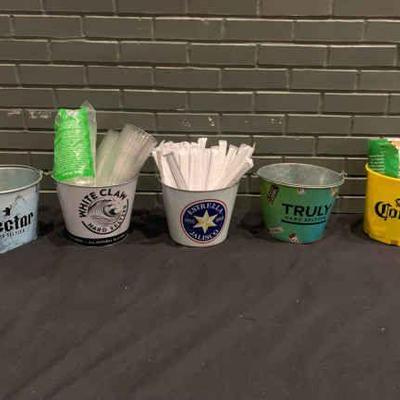 DBB215 Alcoholic Beverage Branded Buckets with Utensils