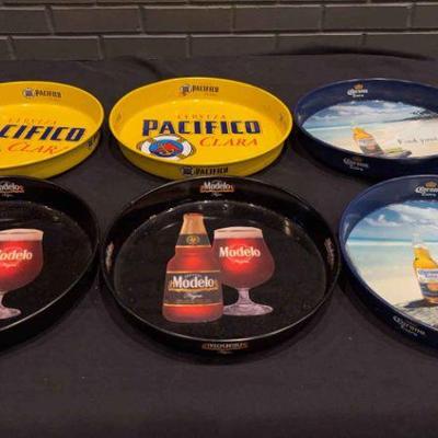 DBB153 Set of 6 Assorted Beer Serving Trays - Pacifico, Corona, Modelo