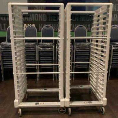 DBB066 Two Rubbermaid Serving Tray Towers