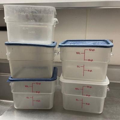 DBB422 - (5) 12 Qt Food Storage Containers With (4) Lids