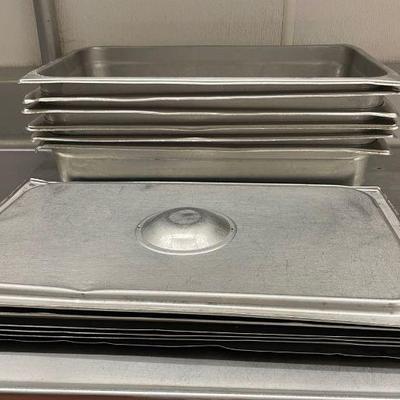 DBB400 - (6) Stainless Steel 21” Long Service Pans With Lids 