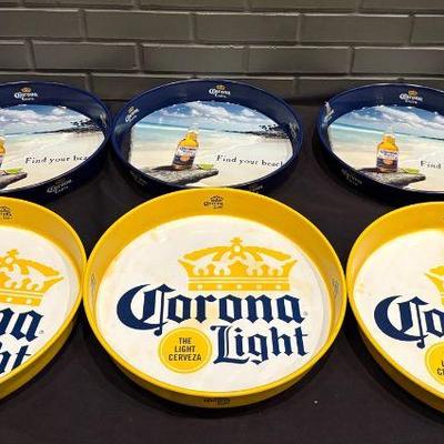 DBB176 Set of 6 Corona Beer Serving Trays - Corona Extra & Corona Light