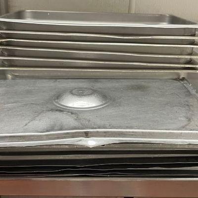DBB391 - (6) Stainless Steel 21” Long Service Pans With Lids