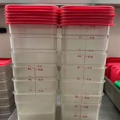 DBB423 - (12)Cambro 6 Qt Food Storage Containers With Lids 