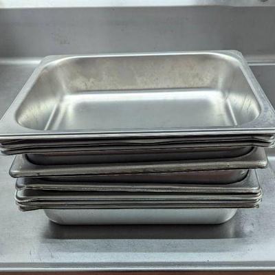 DBB497 - Ten Stainless Steel Pans