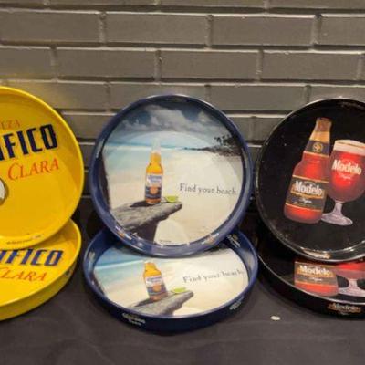 DBB147 Set of 6 Assorted Beer Serving Trays - Pacifico, Corona, Modelo
