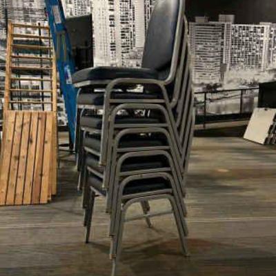 DBB702- (6) Metal Polyurethane Foam Pad Chairs 
