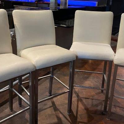DBB052 - Four Leather Bar Stools