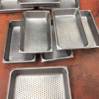 DBB527 Ten 4” Stainless Steel Perforated Pans 