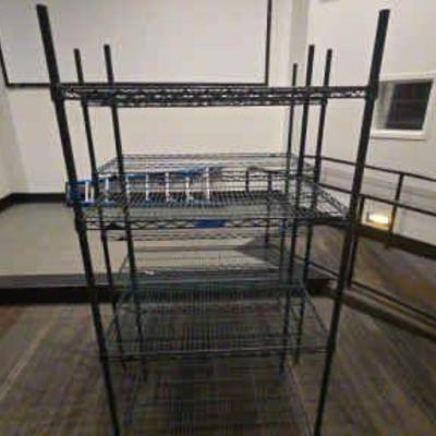 DBB739 Two Seperate Metal Wire Shelving Racks