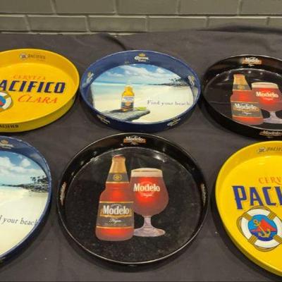 DBB154 Set of 6 Assorted Beer Serving Trays - Pacifico, Corona, Modelo