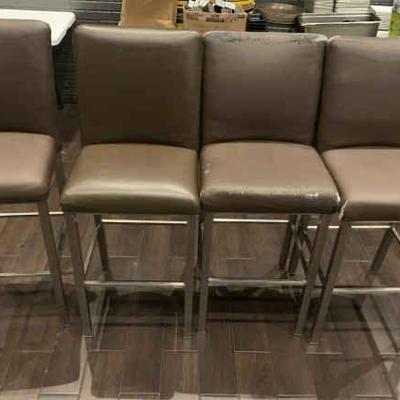 DBB067 4 Leather-Like Bar Chairs