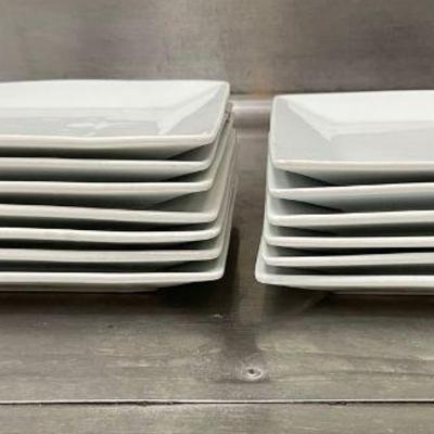 DBB366 - (13) 8 1/2” Square White Plates
