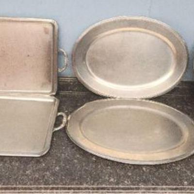 DBB518 - Assorted Stainless Steel Serving Platters (11)