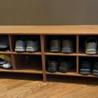 Pine Bench With Cubbies (shoes not included)