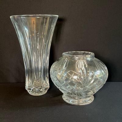 Vintage Glass Vase & Rose Bowl