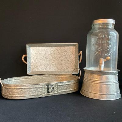 Galvanized Metal Rustic Serving Pieces