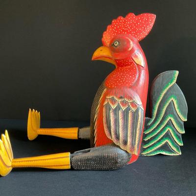 Folk Art Moveable Shelf Rooster