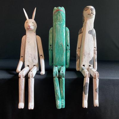 Folk Art Moveable Shelf-Sitter Animals