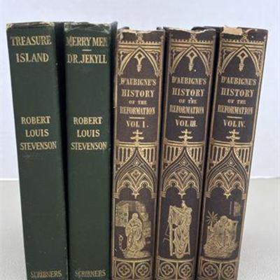 1905 Robert Louis Sevenson Treasure Island & The Merry Men Books .jpg