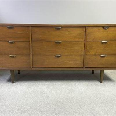 Mid Century Bassett Walnut Triple Dresser.jpg