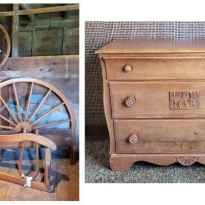 Vintage Twin Wagon Wheel Bedroom Set (Barn & O)