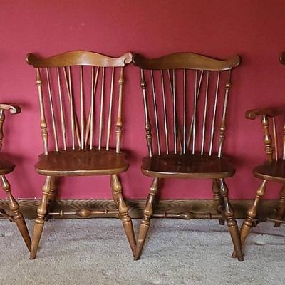 Temple Stuart Rockport Maple Spindle Back Chairs (LR)