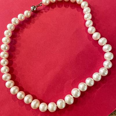 17” Strand Of Fresh Water Pearls Marked PGPM