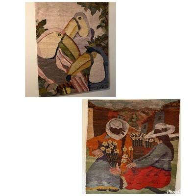 Two Hand Woven South American Tapestries 