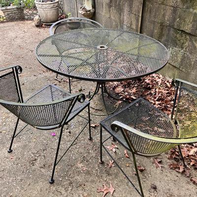 Iron Patio Outside Table And 3 Chairs  