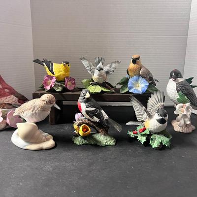Lenox Porcelain Birds Lot (8) Chickadee Sandpiper Cedar Waxwing Finch 