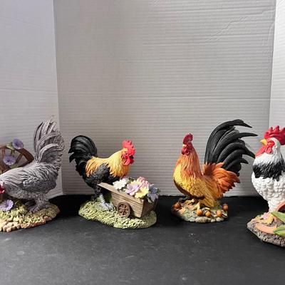Lenox Chicken Figurines (4) Autumn Gardener Farm Friends Rooster 
