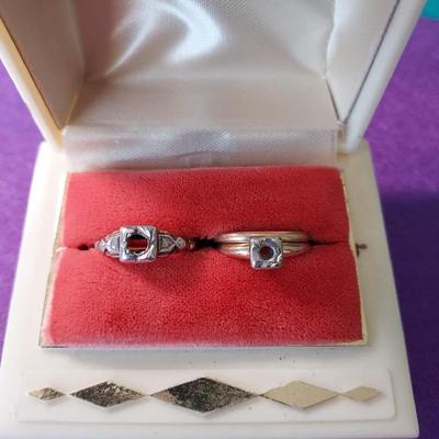 (5) 14k Gold Rings Sz 6 & 7, some missing stones Davis Bristol MMM X