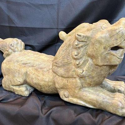 Exquisite 29-inch Jade Pixiu Sculpture & Pedestal – Intricate Chinese Wealth Guardian & Protector